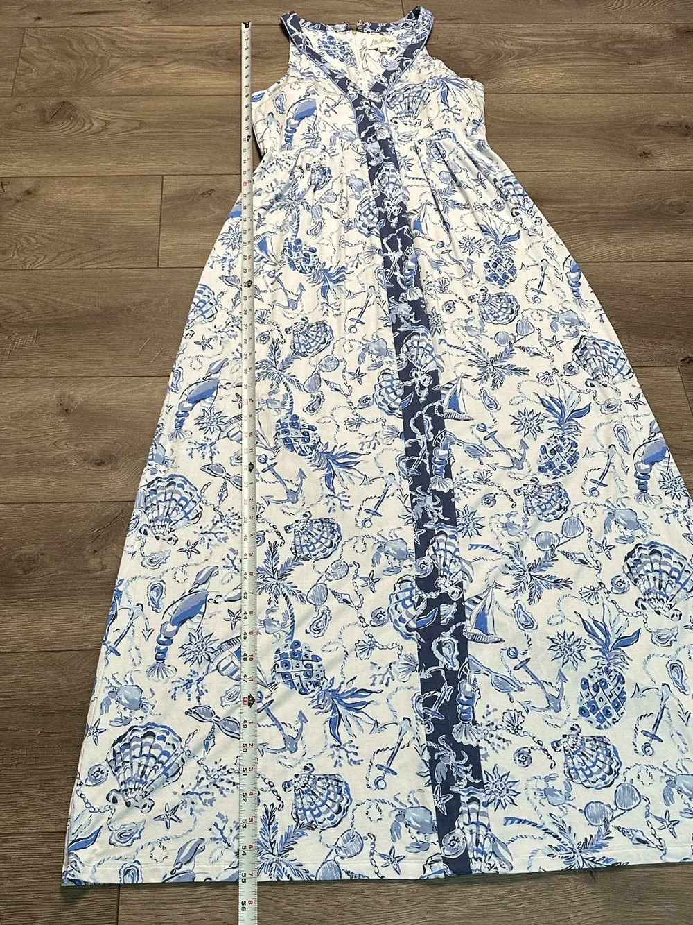 Lilly Pulitzer Carmilla Sleeveless Jersey Maxi Dress Resort White Blue Size 10 - Picture 13 of 14